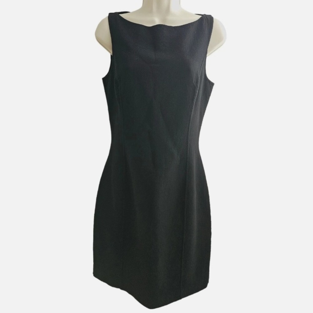 Michael Kors Black Virgin Wool Sleeveless Mini Short LBD Dress Made in Italy - 4